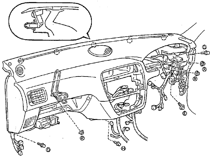 Как снять торпеду тойота калдина Demontaža i montaža ploče s instrumentima (Toyota Carina T190, 1992-1996) - "Kar