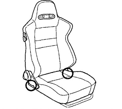 Переведите рычаг вверх и наклоните спинку вперед.