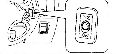 При нажатии на выключатель «TCS OFF» система TCS отключается и загорается индикатор «TCS OFF».
