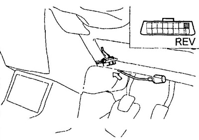 1. С помощью спецприспособления подсоедините тахометр к выводу «REV» (8) диагностического разъема.