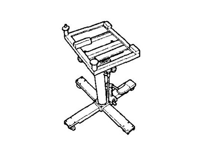 д) Надежно закрепите спецприспособление на подкатном домкрате.