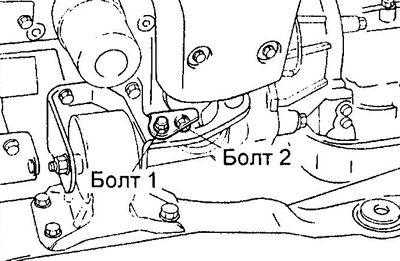 б) Окончательно затяните болты (2) и (1).