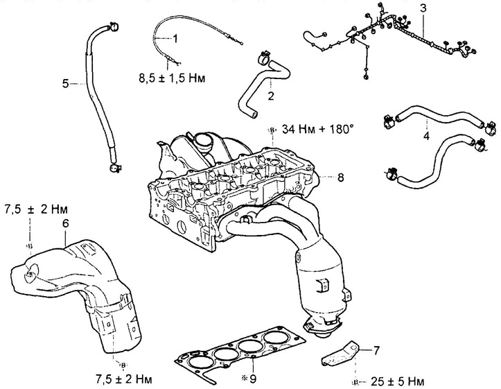 Снятие и установка головки блока цилиндров.