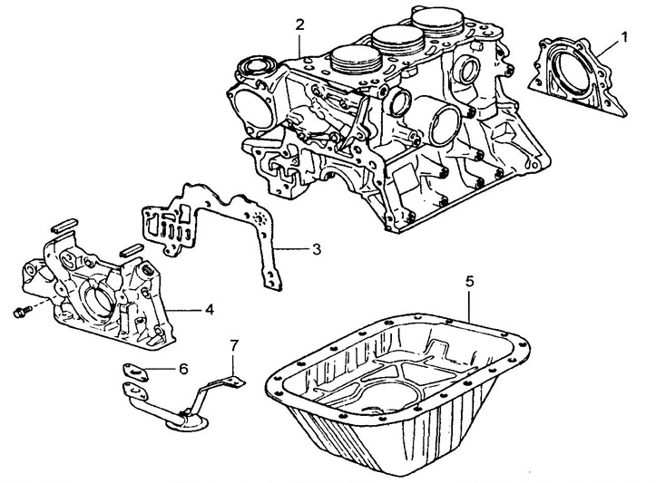 Снятие и установка масляного поддона (серия EJ).