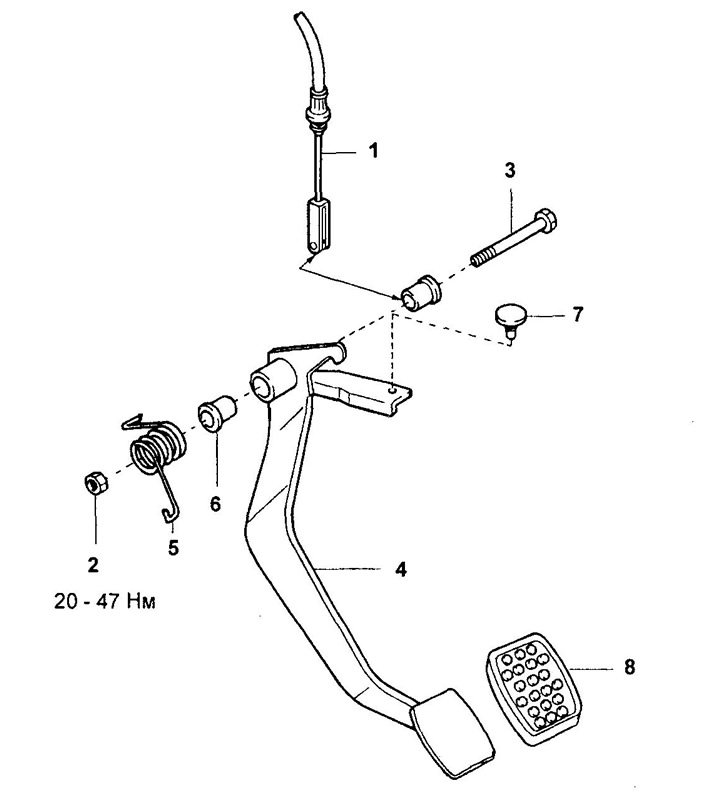 Педаль сцепления.