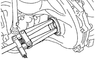 1. При помощи специнструмента извлеките сальник из установочного отверстия.