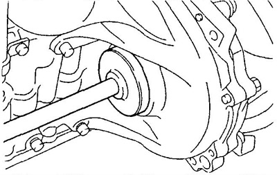 2. Установите и запрессуйте новый сальник и нанесите рабочую жидкость на кромки.