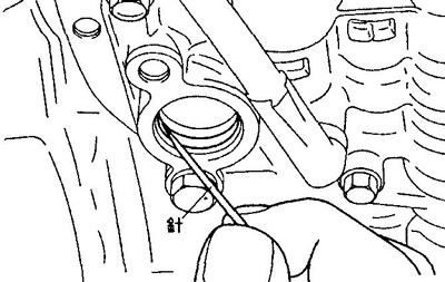 1. При помощи иголки извлеките кольцевое уплотнение из отверстия фильтра.