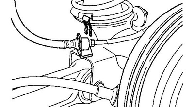 5. Отсоедините тормозную трубку и тормозной шланг.
