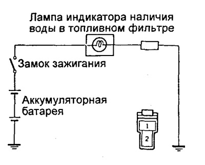 Схема датчика воды в топливном фильтре