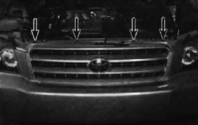 Рис. 13.1. Верхние элементы крепления решетки радиатора