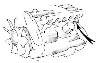 Расположение номера двигателя
