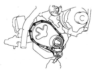 3. Снимите компрессор кондиционера и кронштейн с генератором, отведите в сторону.
