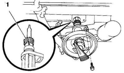 1. Замените уплотнительное кольцо на хвостовике распределителя.