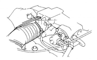 1. Убедитесь в плавности хода тяги дроссельной заслонки.