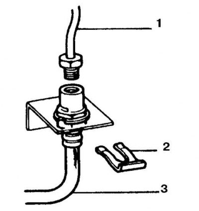 2. Выверните штуцер трубки из шланга.