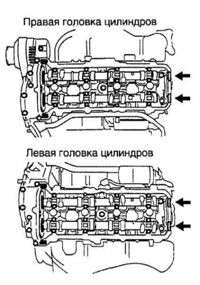 Расположение цилиндр 2 uz Скидање и уградња поклопаца глава цилиндара (Toyota Крузер 100, 1998-2007) - "По