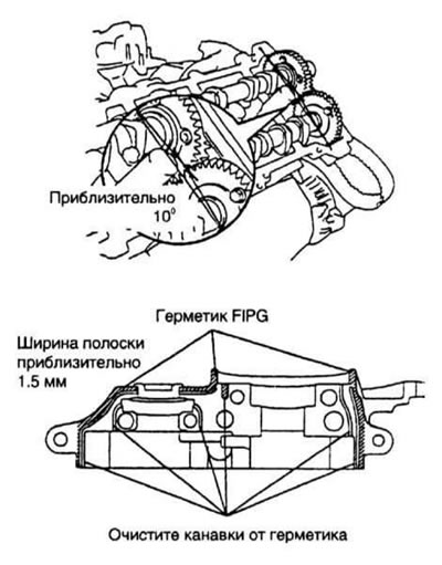 6. Смажьте кулачки, подшипниковые шейки и упорные поверхности шестерни вала молибденсодержащей…