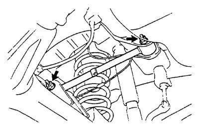4. На оборудованных ABS моделях высвободите электропроводку колесного датчика из опорных…