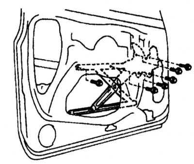 4b. ...выверните пять крепежных болтов (обратитесь к сопроводительным иллюстрациям).