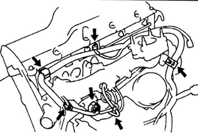 Разъемы датчиков на головке;