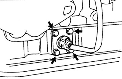 а) Закрепите датчик 4-я болтами