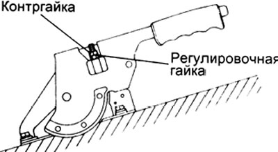г) Установите на место крышку рычага стояночного тормоза.
