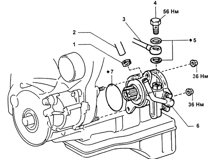 Насос гидроусилителя в сборе (модели KZJ). 1 - зажим; 2 - возвратный трубопровод; 3 - напорный…