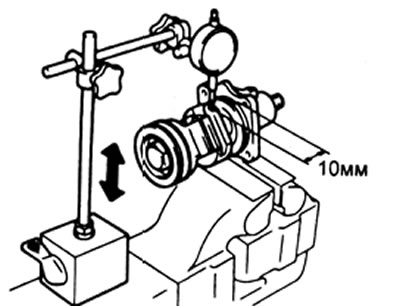 в) Если зазор больше предельно допустимого значения, то замените узел управляющего клапана.