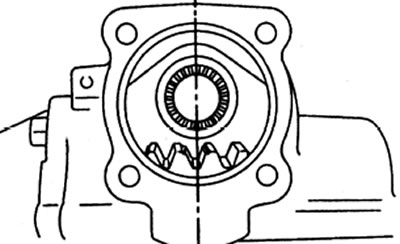 б) Установите шариковинтовую пару по центру рулевого механизма. Вставьте вал сошки таким образом,…