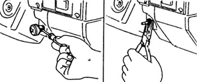 4. Снимите рукоятку и трос управления подачей топлива на холостом ходу.