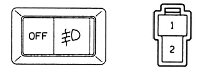 1. Проверка выключателя передних противотуманных фонарей.