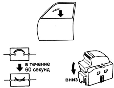 б) При полностью закрытом окне удерживайте выключатель в положение «DOWN» (вниз) и проверьте, что…