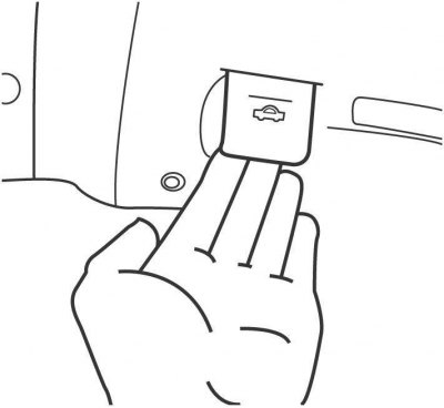 Рис. 1.38. Рукоятка отпирания капота
