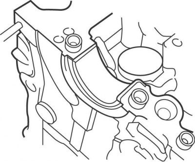 Рис. 3.72. Установка подшипника №1 распределительного вала впускных клапанов в головку блока…