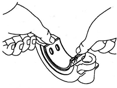 Рис. 3.73. Установка подшипника №1 распределительного вала впускных клапанов в крышку подшипника