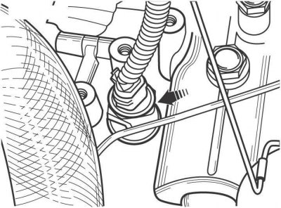 Рис. 9.2. Расположение выключателя фонарей заднего хода наверху картера коробки передач