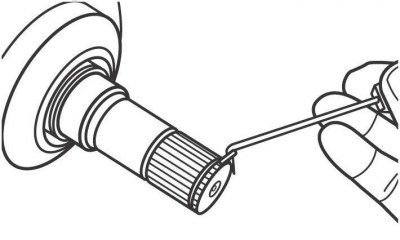 Рис. 10.3. Снятие стопорного кольца с внутреннего ШРУСа