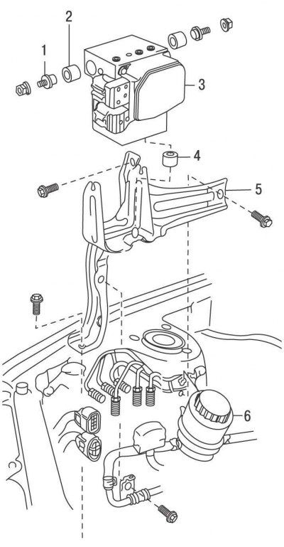 Рис. 11.10. Модулятор АBS моделей до 2001 года (модулятор моделей 4WD 1996 года имеет…