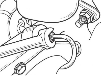 Рис. 11.36. Удаление воздуха из главного тормозного цилиндра