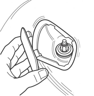 Рис. 12.19. Снятие крышки боковой обивки для доступа к гайке верхнего крепления амортизатора на…