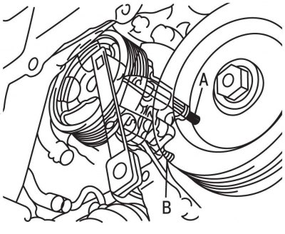 Рис. 13.21. Использование съемника для выдавливания болта крепления колеса из ступицы переднего…