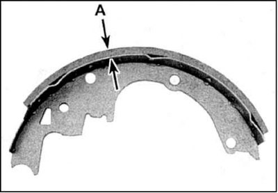 2. Измерьте толщину (А) фрикционных накладок, и если толщина меньше указанной в подразделе 2.1, то…