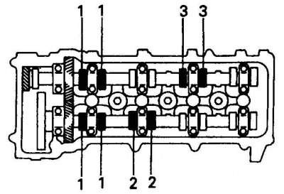 На 4-цилиндровых двигателях проверьте зазоры клапанов 1-го цилиндра, выпускных клапанов 3-го…