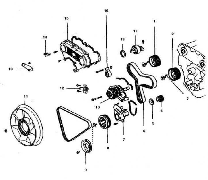 1. Звездочка распредвала (правая); 2. Звездочка распредвала (левая); 3. Штифт; 4. Ведущая…