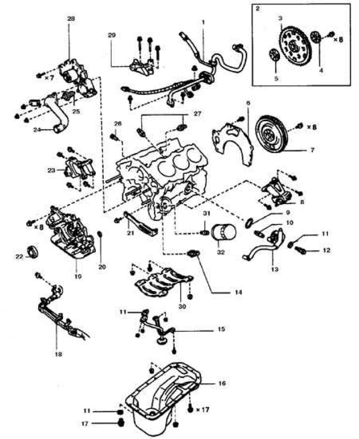 1. Перепускная труба с проводом датчика детонации; 2. Для автоматической трансмиссии; 3. Ведущий…