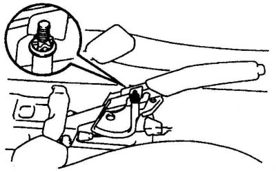 4. Вращая гайку, отрегулируйте тормоз. Проверьте количество щелчков, при котором обеспечивается…