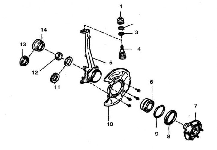 Как снять ступицу переднего тойота Ball joints - check and replacement (Toyota 4Runner N120, 1989-1995) - "Chassis,